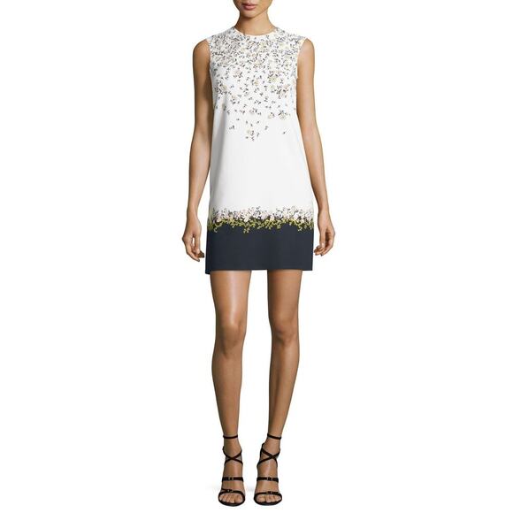 Giambattista Valli Short Sleeve Daisy Print Floral Lace Sheath Dress Size XS - Picture 1 of 14